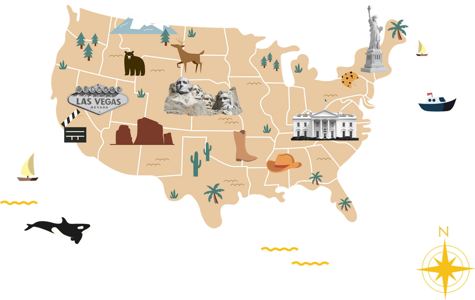 Carte des États Unis d'Amérique