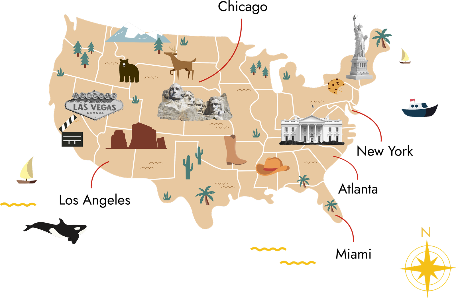 Carte des États Unis d'Amérique